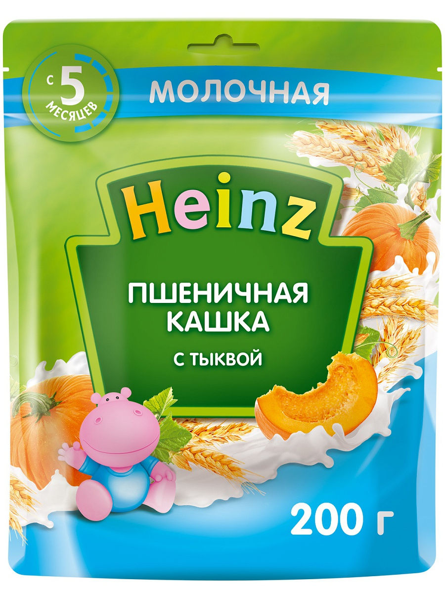 Heinz Каша (мол) Пшеничная с тыквой и Омега-3 200 г